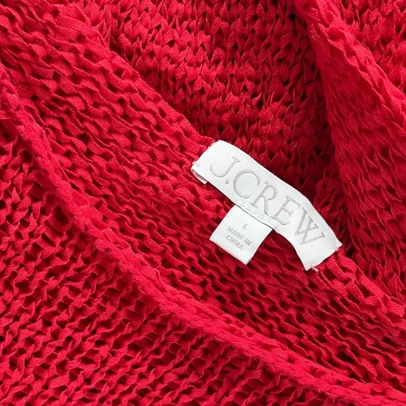 J. Crew Women's Vibrant Red Crew Neck Sweater - Picture 3 of 4